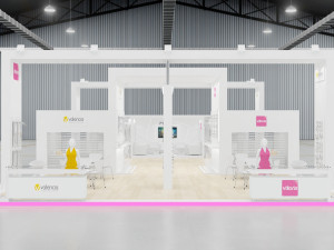 exhibition stand three sides open stall 3D मॉडल