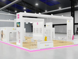 exhibition stand three sides open stall 3D Model
