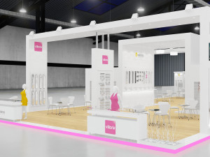 exhibition stand three sides open stall 3D 模型