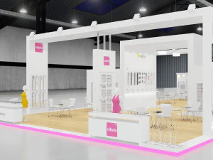 exhibition stand three sides open stall 3D Model