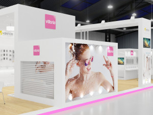 exhibition stand three sides open stall 3D 模型