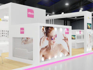exhibition stand three sides open stall 3D Model