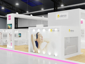 exhibition stand three sides open stall 3D 模型