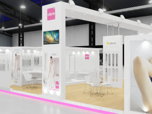 exhibition stand three sides open stall 3D 模型