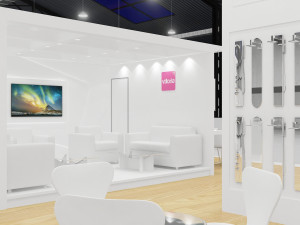 exhibition stand three sides open stall 3D 模型