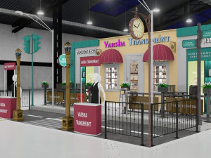 estande de exposi&ccedil;&atilde;o tr&ecirc;s lados tenda aberta Modelo 3D