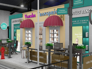 exhibition stand three sides open stall Modelo 3D
