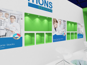 exhibition stand two sides open stall Model 3D
