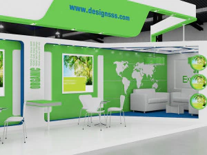 प्रदर्शनी स्टैंड दो तरफ खुला स्टॉल 3D मॉडल