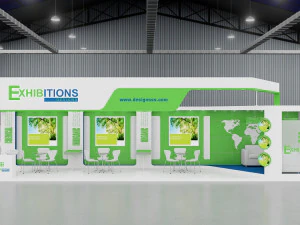 exhibition stand two sides open stall 3D Model