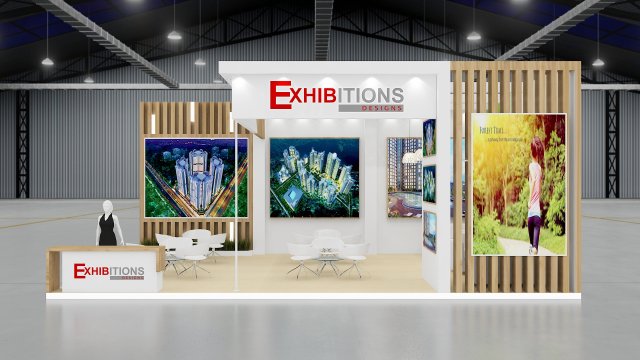 exhibition stand two sides open stall 3Dモデル .c4d .max .obj .3ds .fbx .stl .blend 