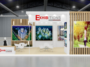 exhibition stand two sides open stall 3D Model