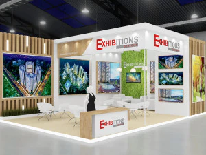 exhibition stand two sides open stall 3D Model