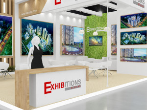 exhibition stand two sides open stall 3Dモデル