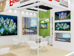 exhibition stand two sides open stall 3Dモデル