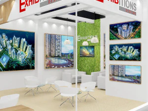 exhibition stand two sides open stall 3D Model