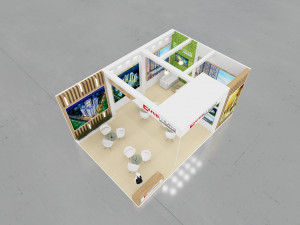 exhibition stand two sides open stall 3Dモデル