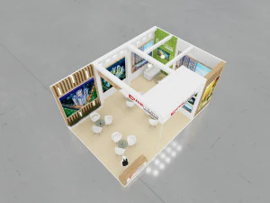 exhibition stand two sides open stall 3D Model
