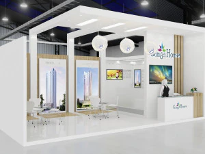 प्रदर्शनी स्टैंड एक तरफ खुला स्टॉल 3D मॉडल