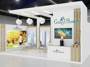 exhibition stand one sides open stall 3D 模型