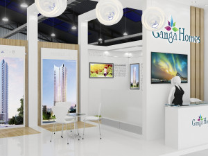 exhibition stand one sides open stall 3D 模型