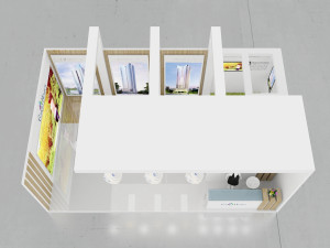 exhibition stand one sides open stall 3D 模型