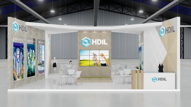 exhibition stand one sides open stall 3Dモデル .c4d .max .obj .3ds .fbx .stl .blend