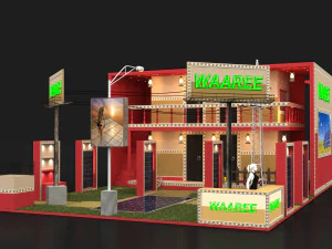 exhibition stand three sides open stall 3D Model
