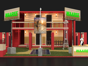 exhibition stand three sides open stall Model 3D