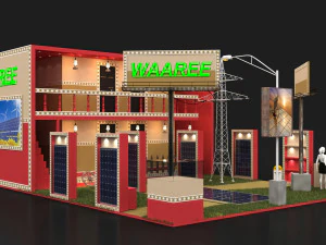 exhibition stand three sides open stall 3D Model