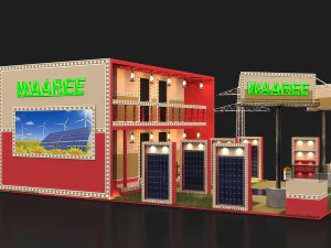 exhibition stand three sides open stall 3D Model