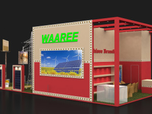 exhibition stand three sides open stall Model 3D
