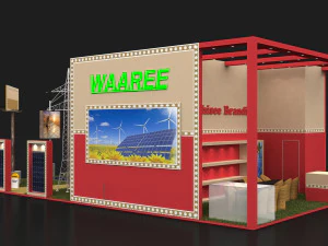 exhibition stand three sides open stall 3D Model