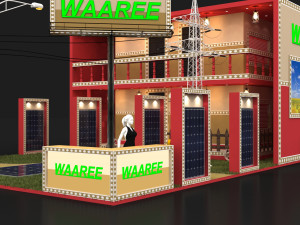exhibition stand three sides open stall Model 3D