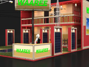 exhibition stand three sides open stall 3D Model