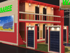 exhibition stand three sides open stall Model 3D