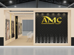 exhibition stand three sides open stall Model 3D