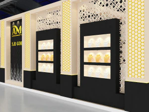 estande de exposi&ccedil;&atilde;o tr&ecirc;s lados tenda aberta Modelo 3D