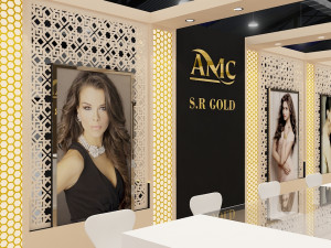 exhibition stand three sides open stall Model 3D