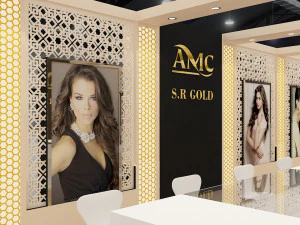 estande de exposi&ccedil;&atilde;o tr&ecirc;s lados tenda aberta Modelo 3D