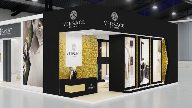 exhibition stand three sides open stall 3Dモデル .c4d .max .obj .3ds .fbx .stl .blend 