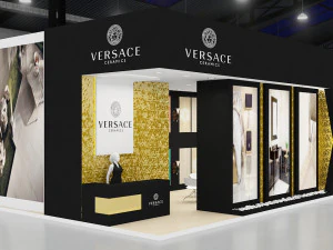 estande de exposi&ccedil;&atilde;o tr&ecirc;s lados tenda aberta Modelo 3D