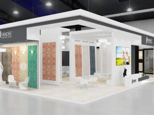 exhibition stand three sides open stall 3D Model