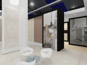 exhibition stand three sides open stall 3D Model