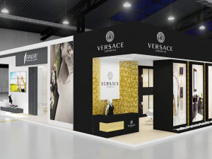 exhibition stand three sides open stall 3D Model