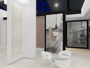 exhibition stand three sides open stall 3D Model