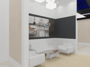 exhibition stand three sides open stall 3D Model