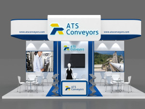 exhibition stand three sides open stall 3D 模型