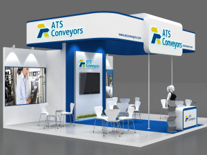 exhibition stand three sides open stall 3D मॉडल