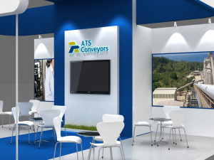 exhibition stand three sides open stall 3D मॉडल